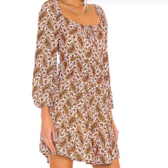 Naline Mini Dress FAITHFULL THE BRAND Revolve Paisley fall autumn dress - Picture 2 of 6